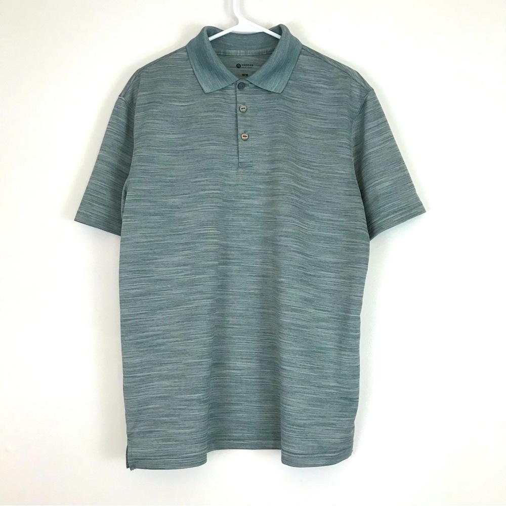 Haggar Clothing Gray Golf Polo Short Sleeve Men's Size Medium Shirt